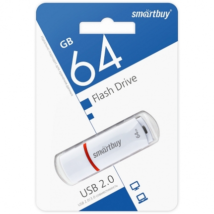 USB 2.0 SMARTBUY 64 GB Crown, белый, SB64GBCRW-W