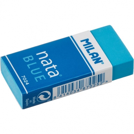 Ластик Milan Nata Blue прямоугольный 50x23x10 мм   7024