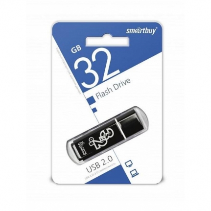 USB Флеш-память Smartbuy Glossy, 32Gb, 2.0, чер, SB32GBGS-K 445925