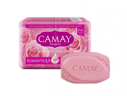 Мыло туалетное Camay Romantique 4 х 75 г. купаж цветочных масел