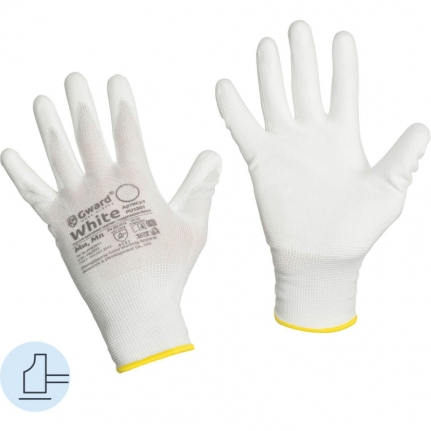 Перчатки нейлон с нитрил. покрытием Gward White PU1001 с п/у покрытием р.8    1507328