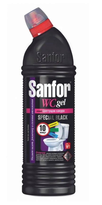 Санфор (SANFOR) WC gel special black средство от известкового налета, ржавчины 750мл/15