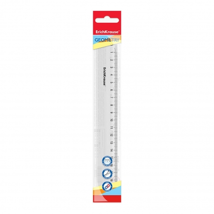 Линейка 20 см, ErichKrause Clear, прозрачная, в блистере 4917291