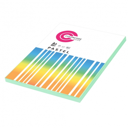 Бумага цветная офисная COLOR CODE, формат А4, 80 г/м2, цвет пастель зеленый, 100 л 473348