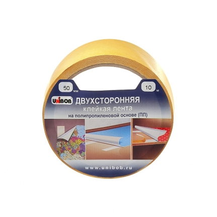 Клейкая лента UNIBOB, двусторонняя, 50 мм х 5 м