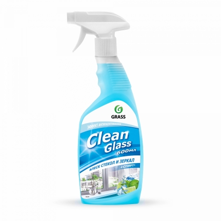 GRASS. Чистящее средство для стекол и зеркал "Clean Glass" голубая лагуна (флакон 600мл) 125247