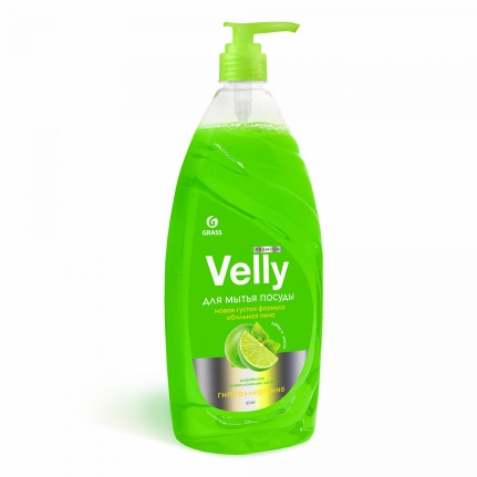 GRASS. Средство для мытья посуды "Velly" Premium лайм и мята (флакон 1000 мл) 125424