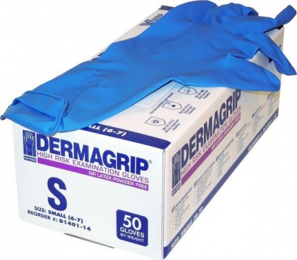 Перчатки мед.смотров. латекс.,нестер.,н/о, Dermagrip High Risk(S) 25 пар,ПС 575494