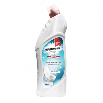 Wellweek  WC-gel  (удаляет изветковый налет и и солевые отложения ) 900 мл со ск. нос.