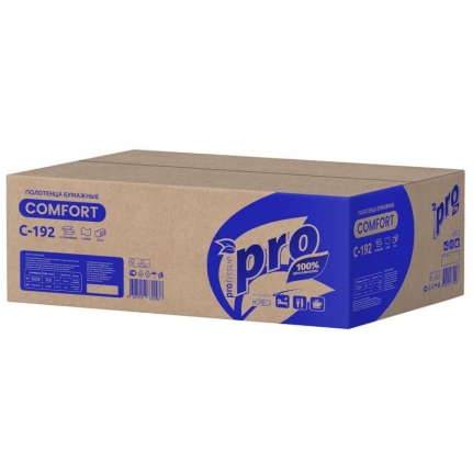 Полотенца 1сл бум. лист. д/дисп H3 Protissue Comfort V-сл, 21х22 см, пач 250 л, (20пач/кор) C192к