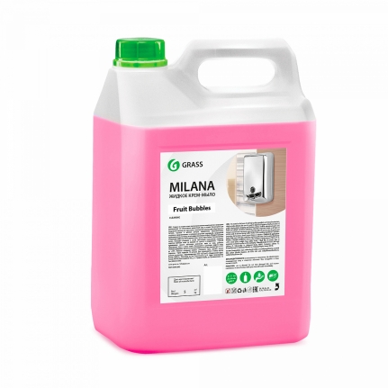 GRASS. Мыло жидкое (евроканистра 5кг) крем увлажняющее "Milana fruit bubbless" (канистра 5кг) 125318