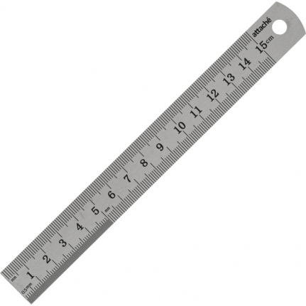 Линейка 15 см, металлическая Attache 514965