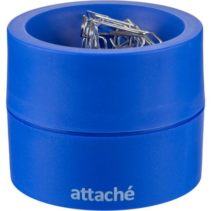 Скрепочница магнитная Attache, груглая, цвет синий   809695