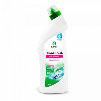 GRASS Средство щелочное для прочистки канализационных труб "DIGGER-GEL" (флакон 750 мл) арт. 125181