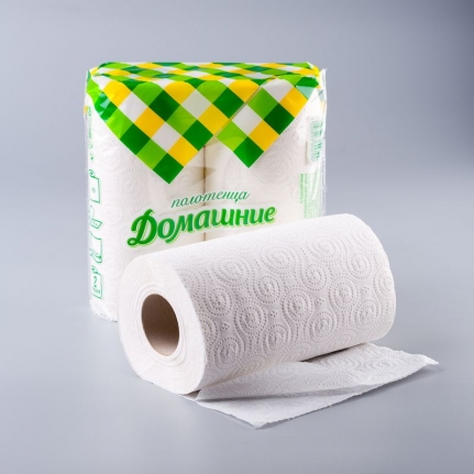 Полотенца бумажные 2 сл Домашние, 12,5 м, 20 см (2 рул. в уп.) с тисн., перф./12,  00-00-53