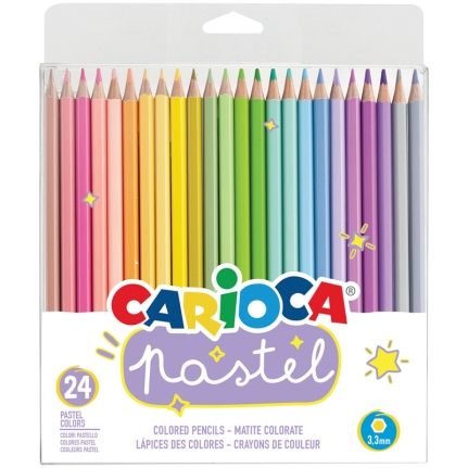 Карандаши цветные Carioca "Pastel", 24цв., ПВХ, европодвес   43310