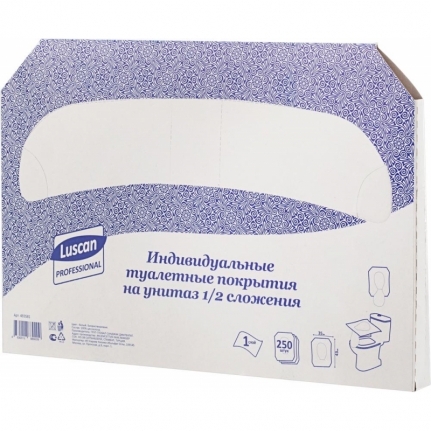 Покрытия на унитаз Luscan Professional 1/2 сложения 250шт/уп 493581