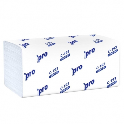 Полотенца 1сл бум. лист. д/дисп H3 Protissue Comfort V-сл, 23х21, пач 250 л, (20пач/кор) C193