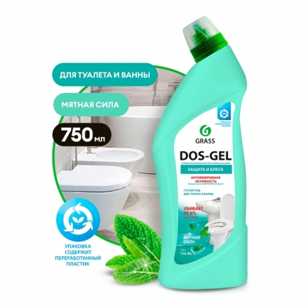 GRASS Дезинфицирующий универсальный чистящий гель "DOS- GEL" 750 мл Мятная сила 125679