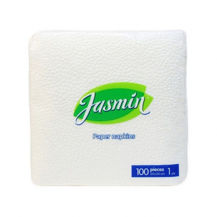 Салфетки "Жасмин" 24Х24 см 100 шт., белые