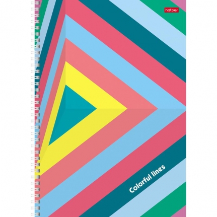 Тетрадь А4 80 л. (спираль) клетка, COLORFULL LINE