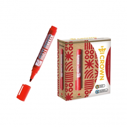 Маркер перманентный 3.0 мм Crown MULTI MARKER красный 1088327