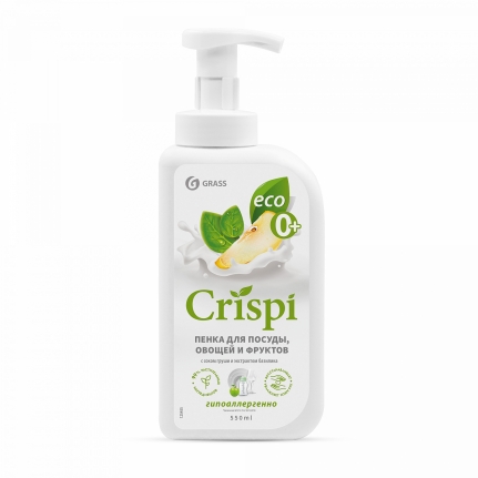 GRASS. Средство для мытья посуды "CRISPI"ПЕНКА с соком груши и экстр базилика (флакон 550 мл) 125455