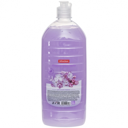 Мыло жидкое (флакон 1000 мл) крем OfficeClean Цветущая сирень, с дозатором 281960