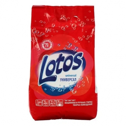 Стиральный порошок "Lotos" универсал  5,0  кг ( п/э пакет )  на паллете 120  шт