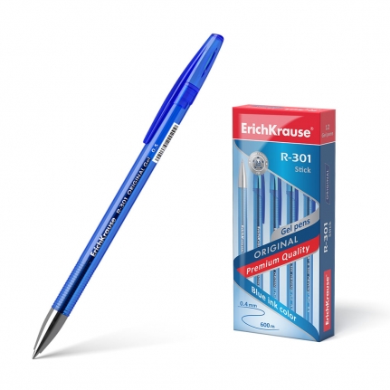 Ручка гелевая ErichKrause® R-301 ORIGINAL GEL узел 0,5 лин 0,4 цвет синий 40318