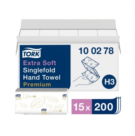 Полотенца 2сл бум. лист. д/дисп H3 Tellus/TORK, V/ZZ-сл, 23х23 см, пач 200 л, (15пач/кор) 100278
