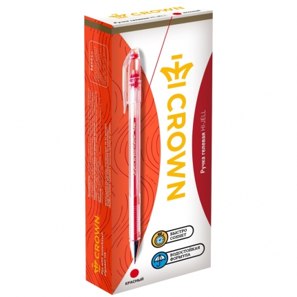 Ручка гелевая Crown "Hi-Jell" красная 0,5мм   HJR-500B