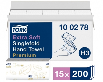 Полотенца 2сл бум. лист. д/дисп H2 Tellus/TORK, MA-сл, 23,4х21,3 см, пач 190 л, (20пач/кор) 471135