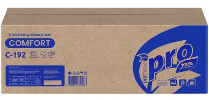 Полотенца 1сл бум. лист. д/дисп H3 Protissue Comfort V-сл, 21х22 см, пач 250 л, (20пач/кор) C192