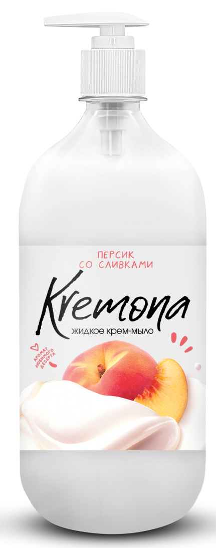 WG Мыло жидкое (флакон 1000 мл)  Кремона Персик со сливками коробка 12 штук