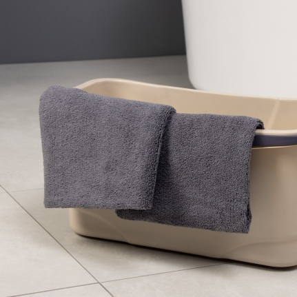 Салфетка из микрофибры 60 х 80см, Raccoon, 220 г/м², ультр. обработка края, 2 шт, серая. 10398208