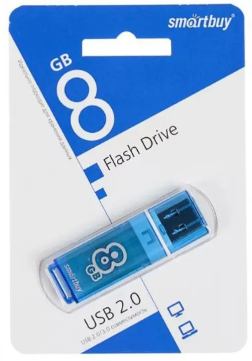 Флеш-память Smartbuy Glossy, 8Gb, USB 2.0, гол, SB8GBGS-B