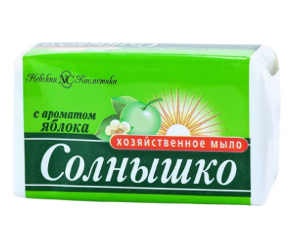Мыло хозяйственное НК 140гр СОЛНЫШКО Яблоко  4*48/11146/