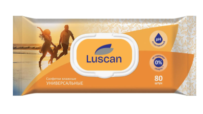 Влажные салфетки Luscan универсальные  80 штук в упаковке   559405 ЧЗ
