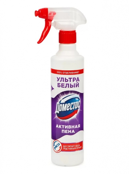 Доместос Чистящее средство универсальное, активная пена, Ультра белый, спрей, 450 мл