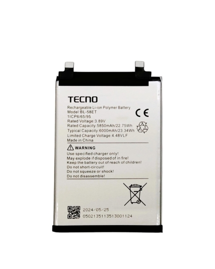 Аккумулятор для Tecno Pova 5 (BL-58ET) OR