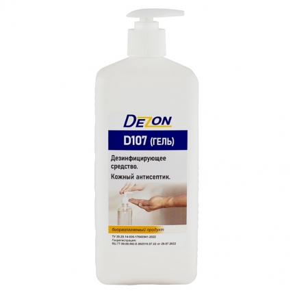 DEZON Дезинфицирующий гель 1л, флакон с дозатором (кожный антисептик), D107