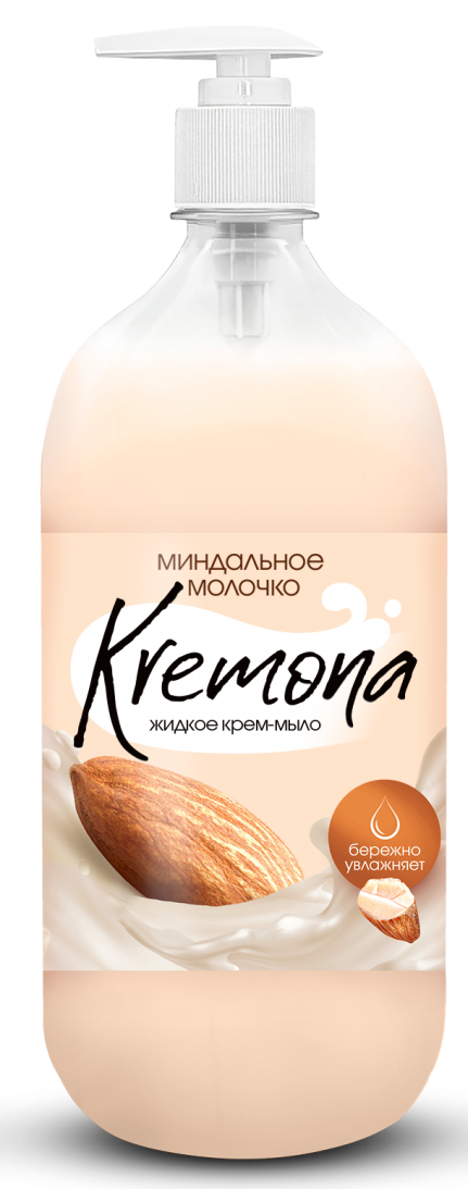 WG Мыло жидкое (флакон 1000 мл)  Кремона Миндальное молочко коробка 12 штук